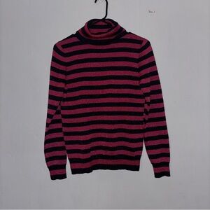 J. Crew Pink and Black Striped Knit Top